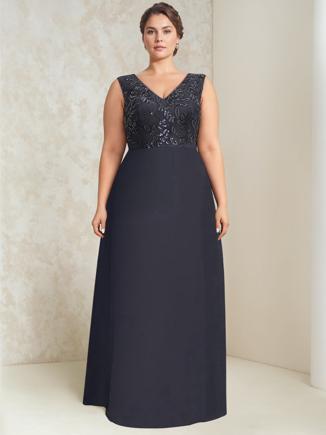 2026 Dark Navy Mother of the Bride Dresses Plus Size 2-Piece Jacket Formal Dress Chiffon A-Line Wedding Guest Gown, As Pic 2026 Dark Navy Mother of the Bride Dresses Plus Size 2-Piece Jacket Formal Dress Chiffon A-Line Wedding Guest Gown, As Pic
