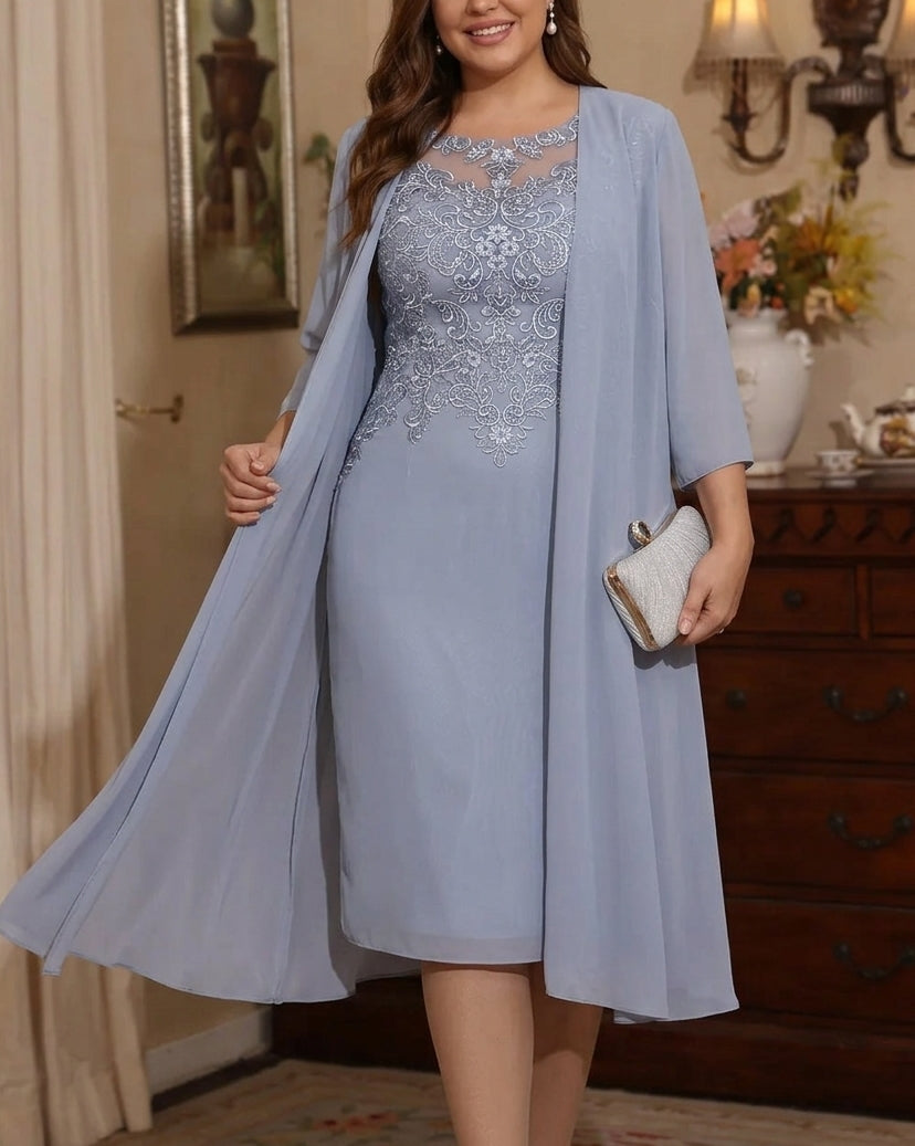 grey mother of the bride dresses plus size Zapaka Women Plus Size Mother of The Bride Dress Off The Shoulder Grey Blue Sheath Chiffon Wedding Guest Dress, Grey Blue / US14