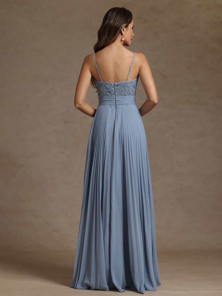 Sheath/Column Sweetheart Chiffon Mother of the Bride Dresses with Jacket Floor-Length Lace Pleated Long Sleeves