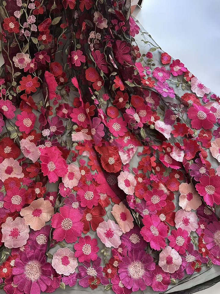 Sheath/Column High Neck Lace Floral Mother of the Bride Dresses Long Sleeves Tea-Length