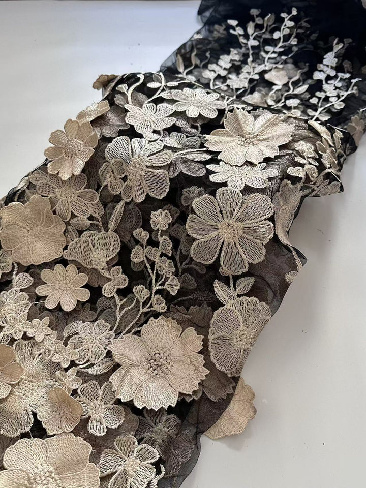 Sheath/Column High Neck Lace Floral Mother of the Bride Dresses Long Sleeves Tea-Length