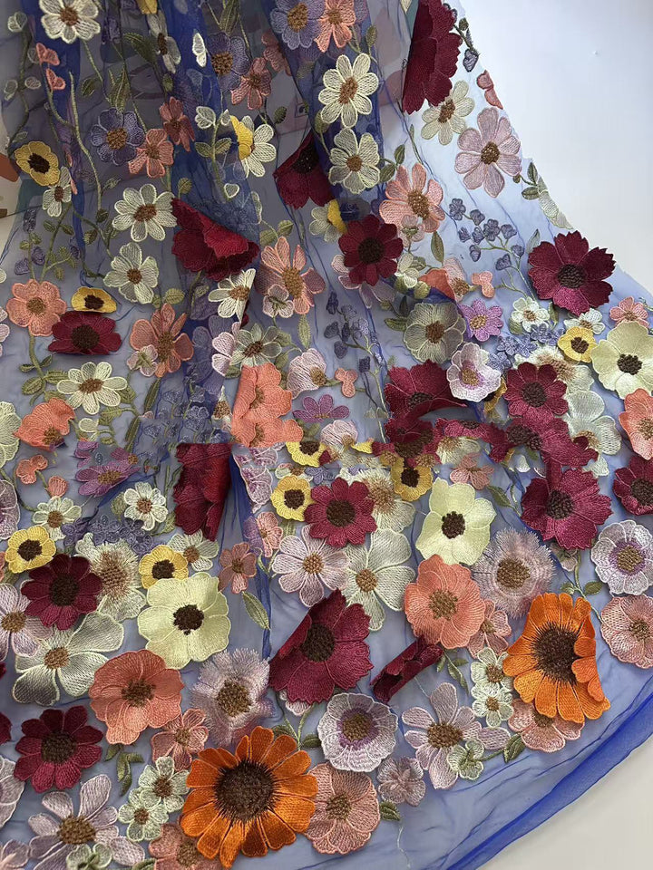 Sheath/Column High Neck Lace Floral Mother of the Bride Dresses Long Sleeves Tea-Length