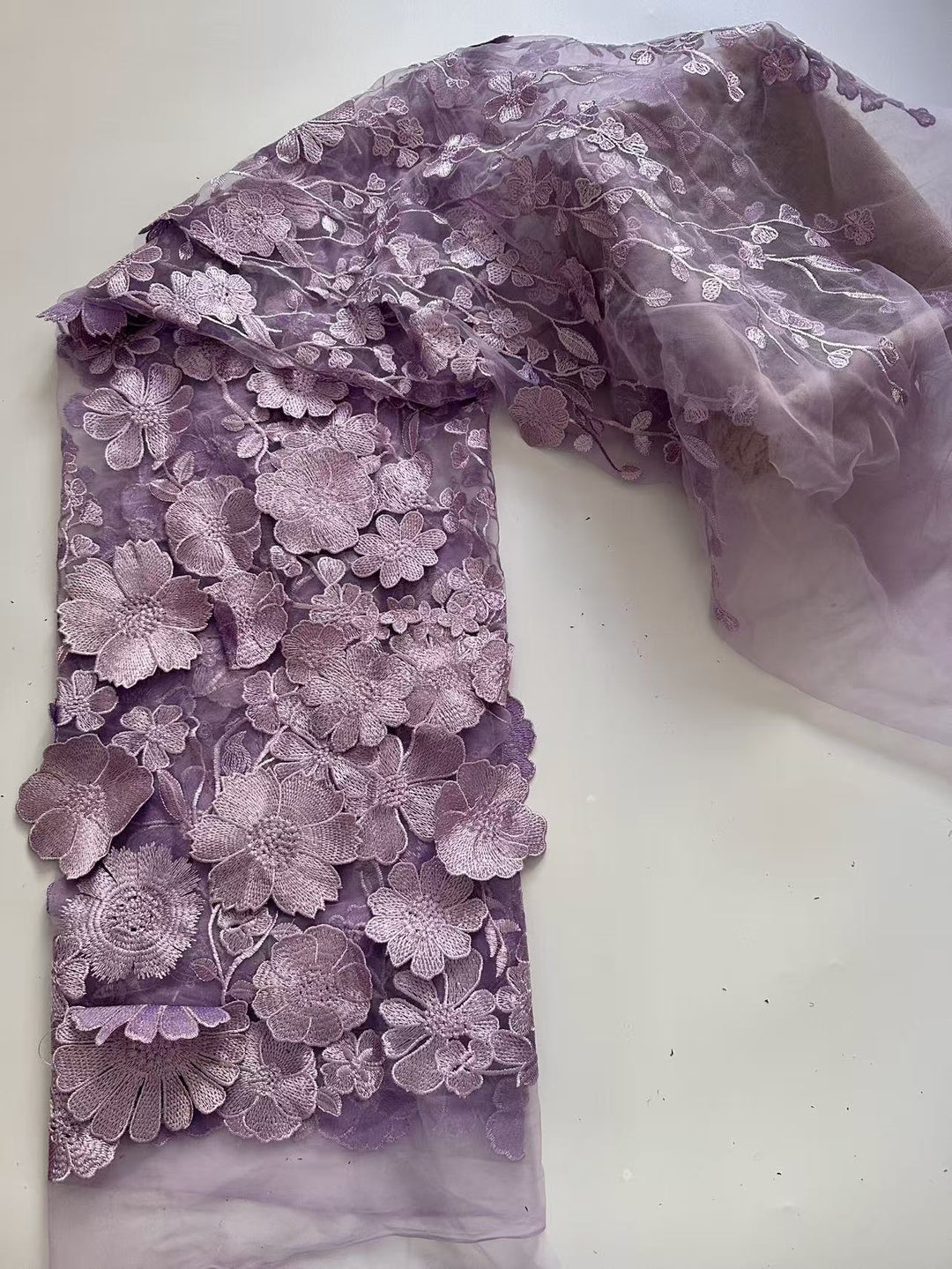 Sheath/Column High Neck Lace Floral Mother of the Bride Dresses Long Sleeves Tea-Length