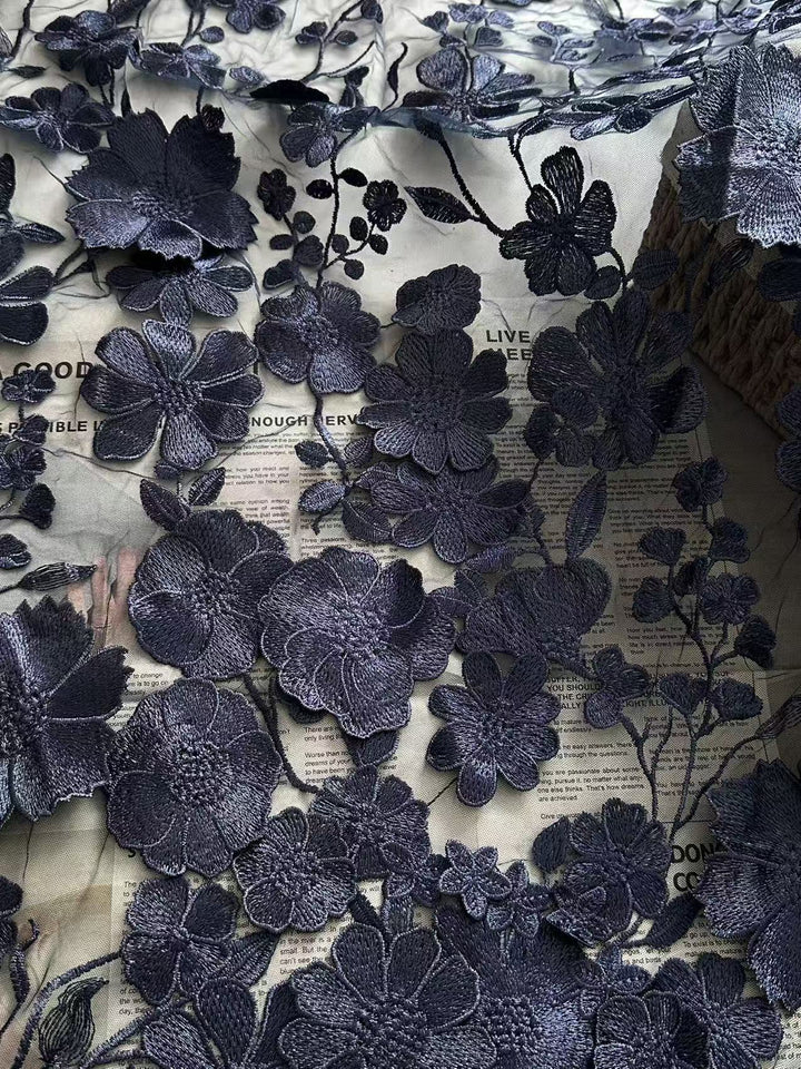 Sheath/Column High Neck Lace Floral Mother of the Bride Dresses Long Sleeves Tea-Length