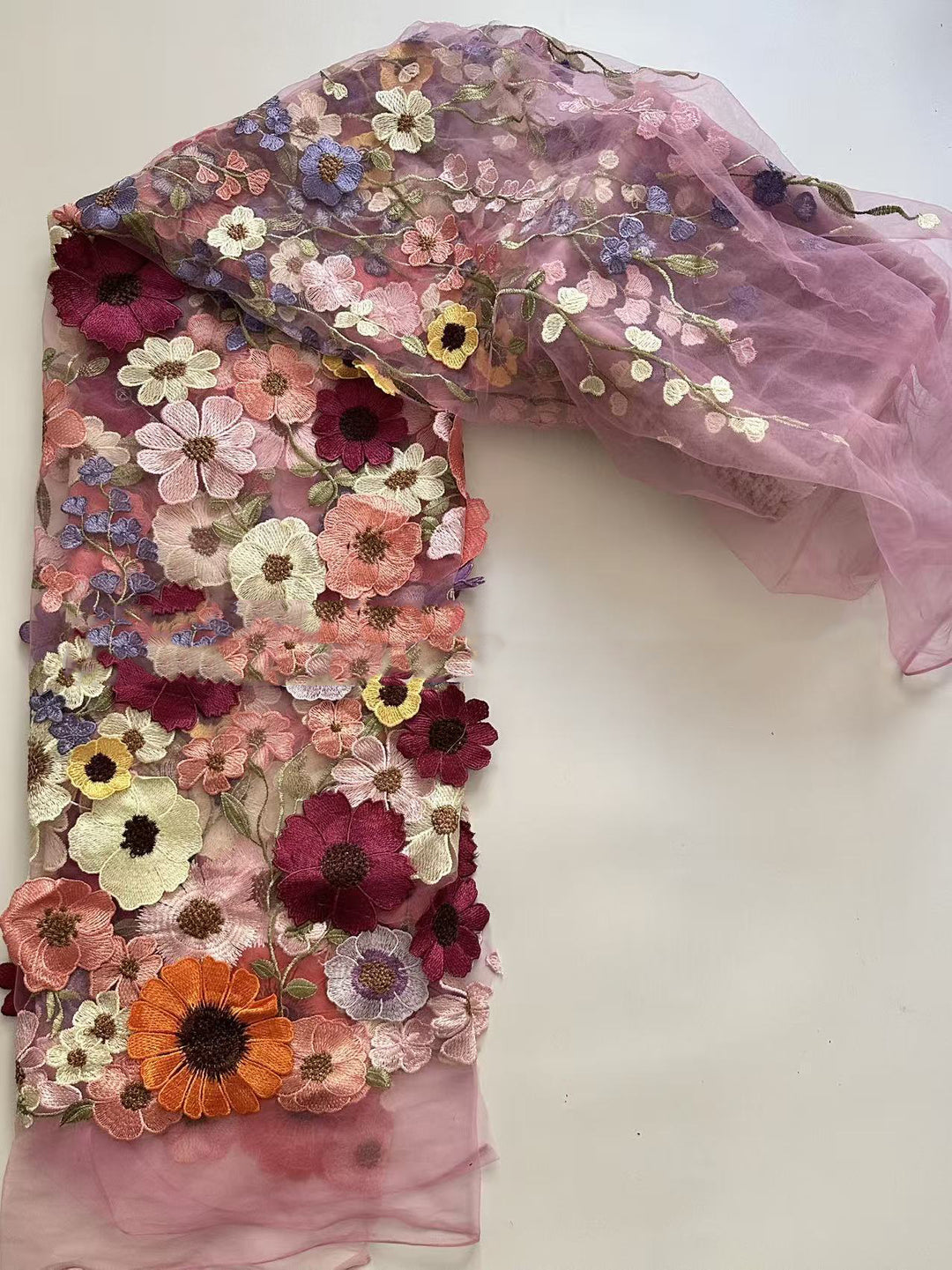 Sheath/Column High Neck Lace Floral Mother of the Bride Dresses Long Sleeves Tea-Length