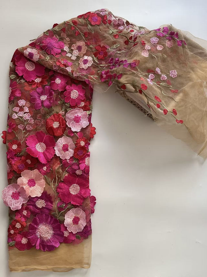 Sheath/Column High Neck Lace Floral Mother of the Bride Dresses Long Sleeves Tea-Length