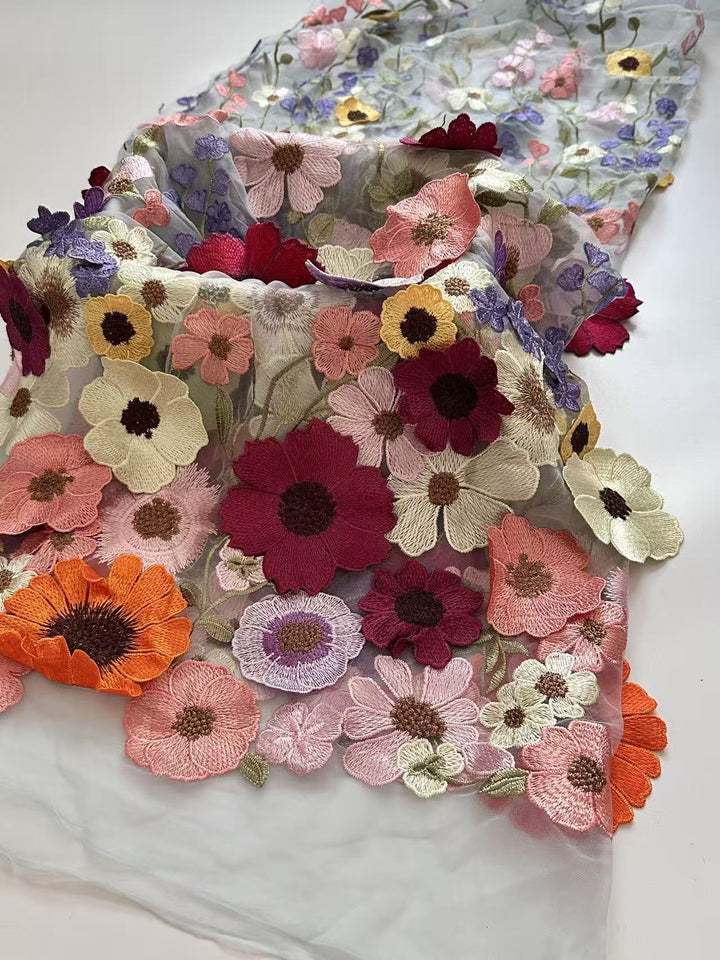 Sheath/Column High Neck Lace Floral Mother of the Bride Dresses Long Sleeves Tea-Length