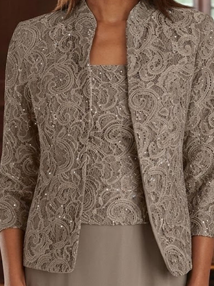 flattering plus size mother of the bride outfit with jacket