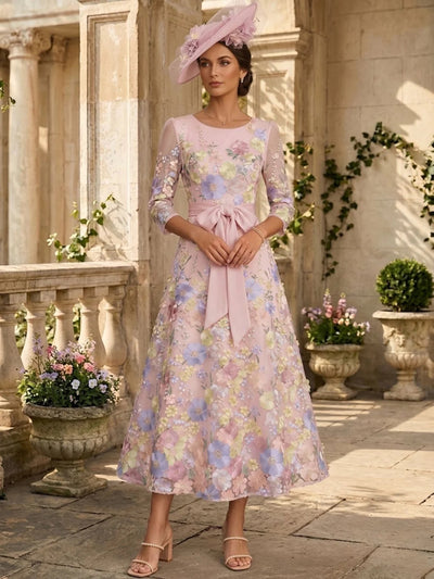 pink floral midi dress Multi Print Cotton Zip Front Grade 8 Size:50 S Harvard Club Of New