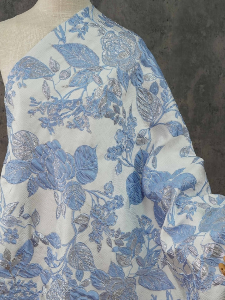 A-Line/Princess Scoop Jacquard Plus Size  Mother of the Bride Dresses Floral Floor-Length 3/4 Sleeves Ruffles