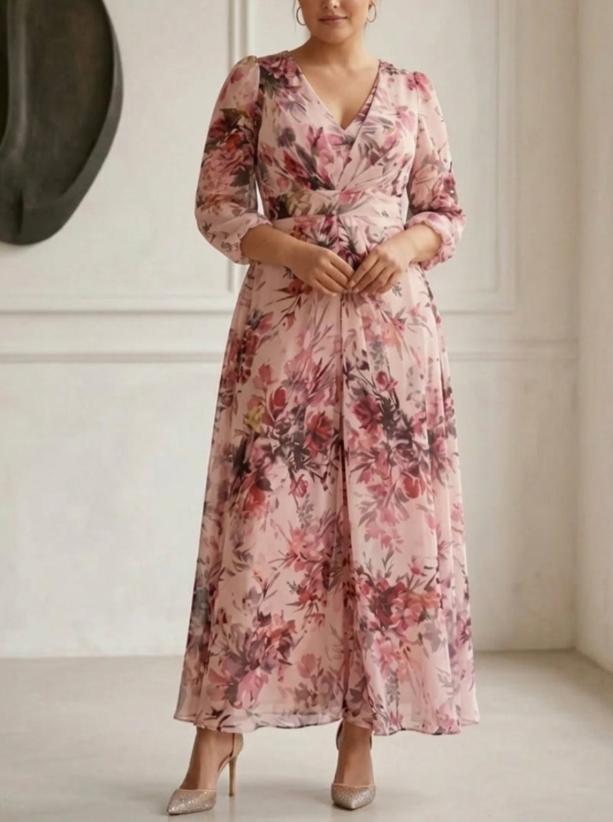 chiffon mother of the bride dresses plus size Crew Neck Delicate Chiffon Plus Size Mother of the Bride Dresses
