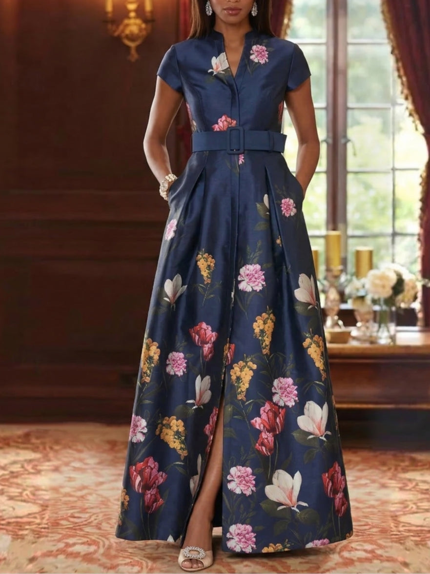 short shirt dress Cara Cara Nash Tossed Blue Floral Mini Shirt Dress main image 1