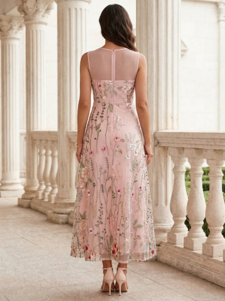 2 Pieces A-Line/Princess Scoop Chiffon Mother of the Bride Dresses with Jacket Long Sleeves Ankle-Length Lace Floral