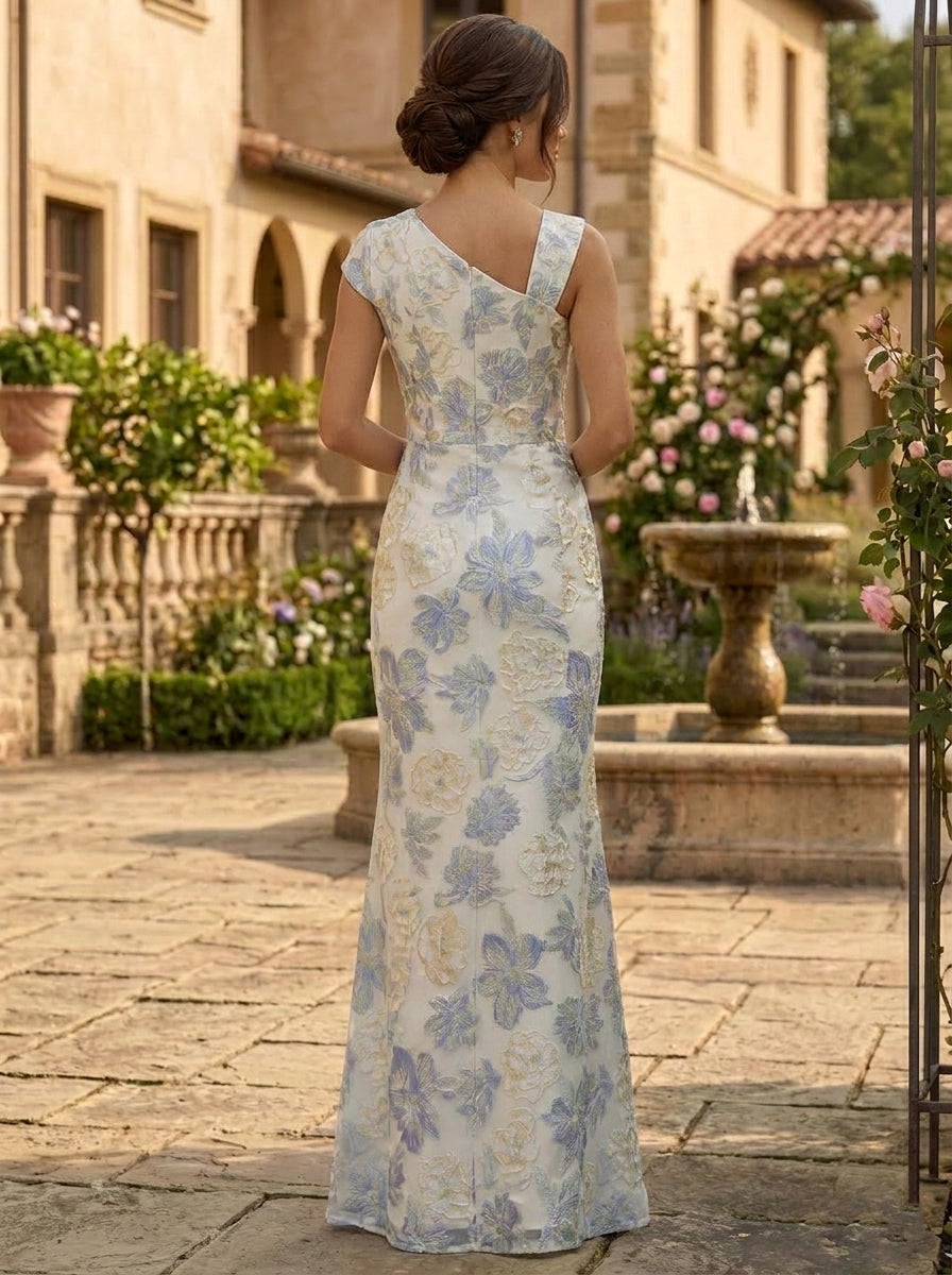 sachin and babi light blue dress Slinky Midi Party Dress with Strappy Open Back Dusty Blue / XLarge