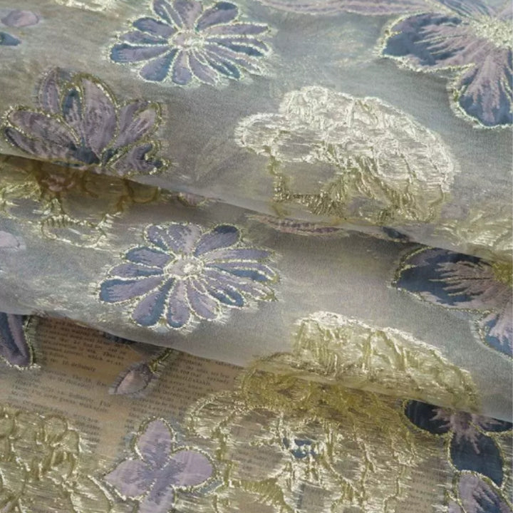 Sheath/Column Asymmetrical Neck Jacquard Mother of the Bride Dresses Floral Sleeveless Floor-Length 3D Flower