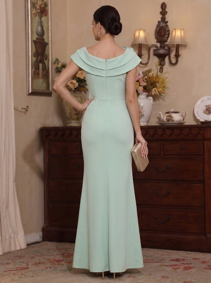 Sheath/Column Scoop Stretch Satin Mother of the Bride Dresses with 3D Flower Sleeveless Ankle-Length