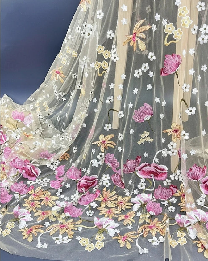 A-Line/Princess Scoop Lace Embroidery Mother of the Bride Dresses Floral Short Sleeves Ankle-Length