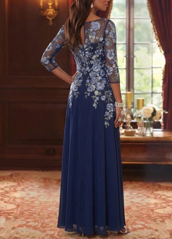 semi formal dresses for mother of the bride Long Mother-of-the-Bride Dress with Long Sleeves Navy / 24 ensuring you feel confident and radiant Mother of the Bride Dresses