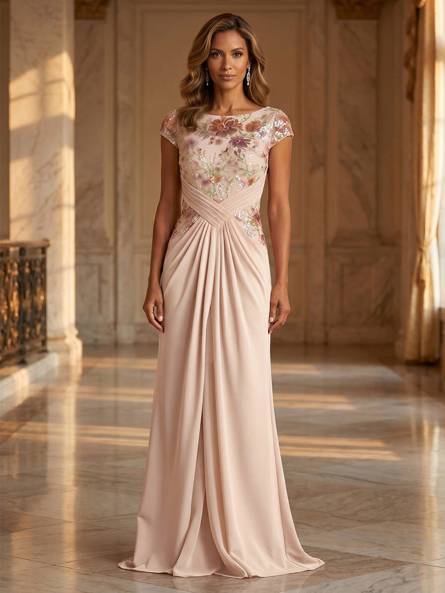 ruched mother of the bride dresses Nala Modest V Neck Formal with Sleeves, Dusty Blue this dress is designed to flatter and enhance your figure 2026 Mother of the Groom