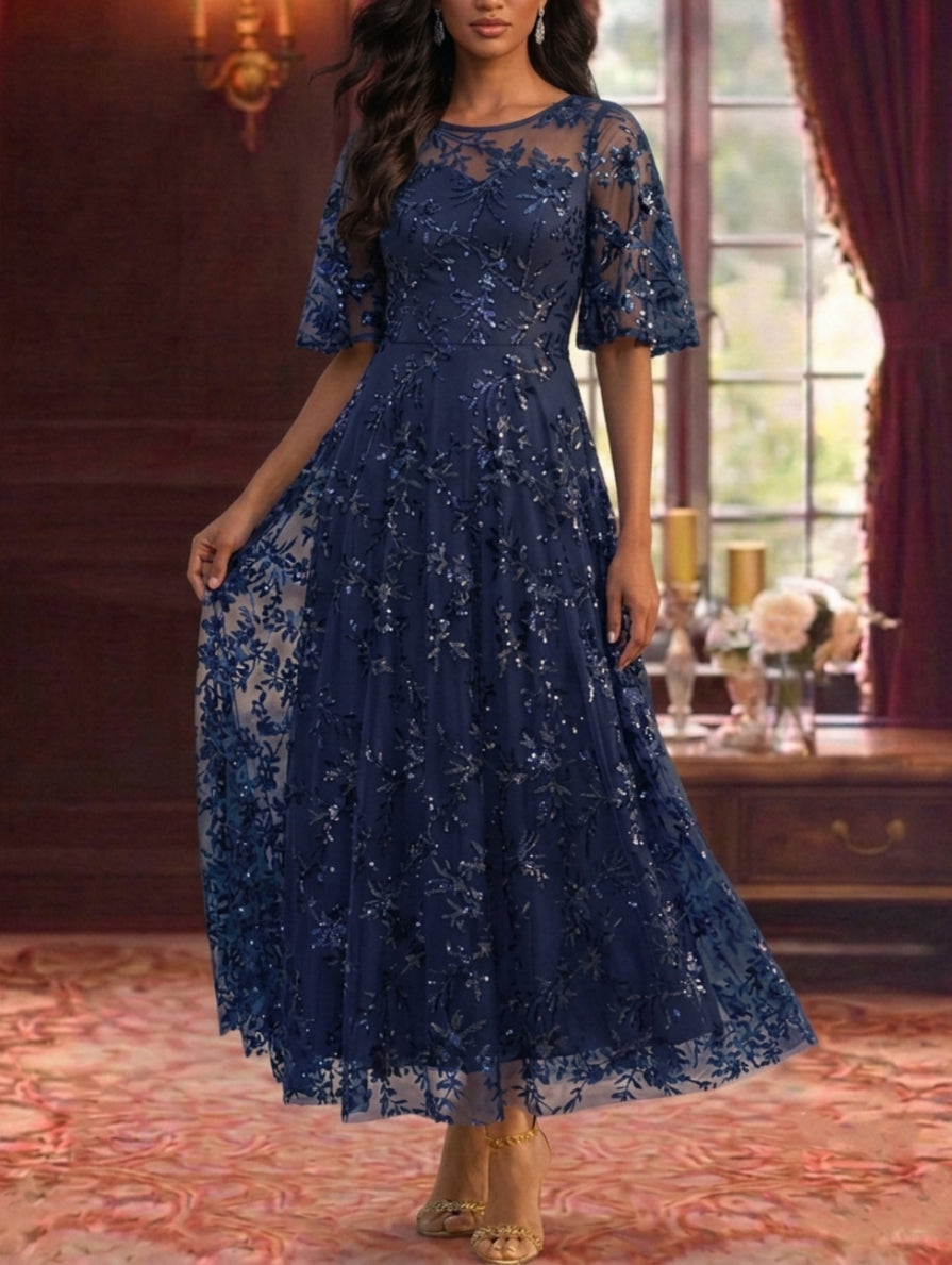A-Line/Princess Scoop Mother of the Bride Dresses Floral Lace
