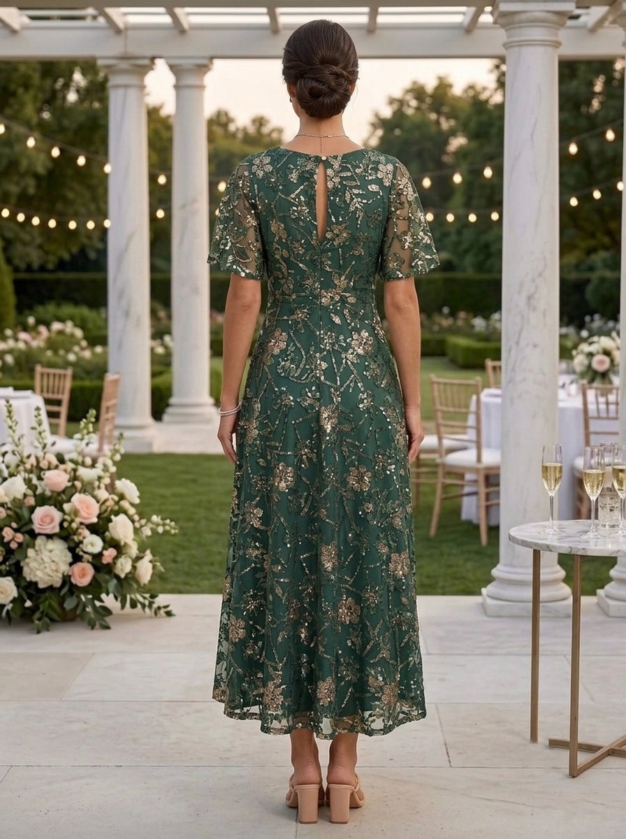 A-Line/Princess Scoop Chiffon Mother of the Bride Dresses Tea-Length S