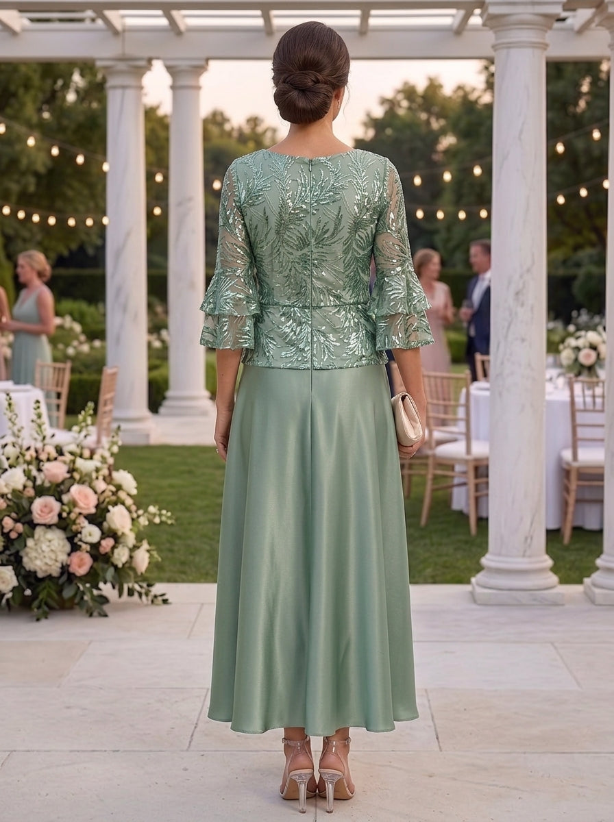 silk mother of the bride dresses Dusty Blue Draped Velvet Dress With Shawl Dress Only / Floor Length Look no further Nox Anabel ME126 Long Beaded