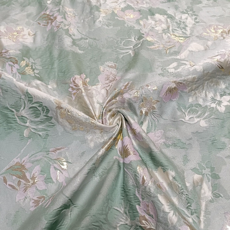 Trumpet/Mermaid Off-the-Shoulder Jacquard Mother of the Bride Dresses Floral Ruched Floor-Length Sleeveless