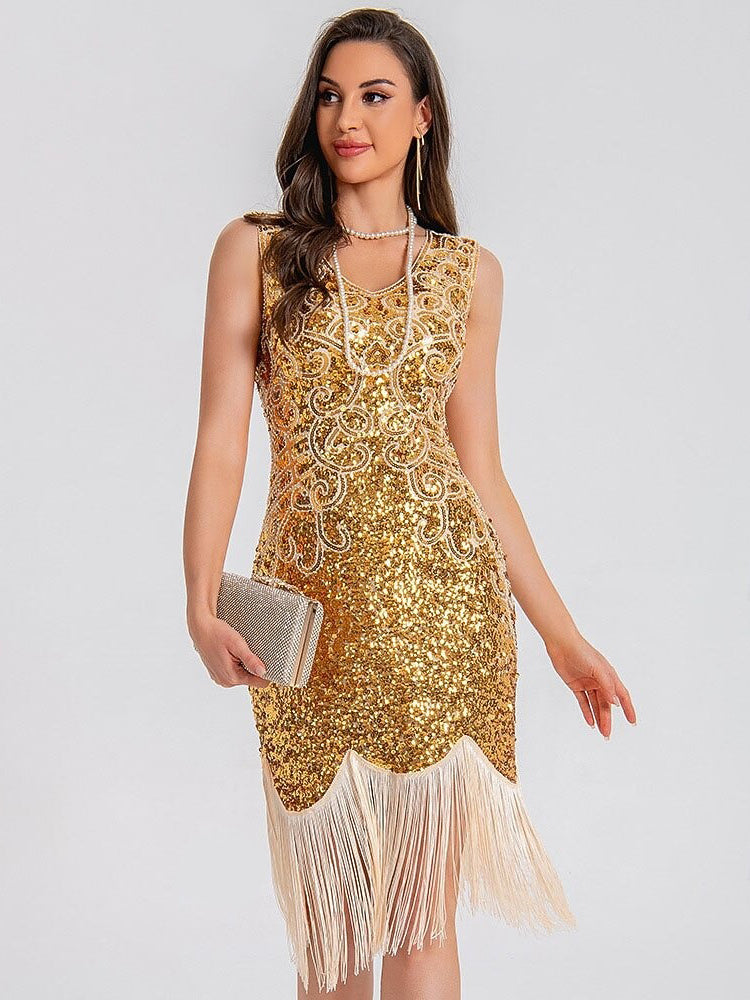 Sheath/Column V-Neck Sleeveless Short/Mini Vintage Costume Party Dresses