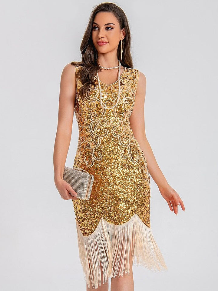 Sheath/Column V-Neck Sleeveless Short/Mini Vintage Costume Party Dresses