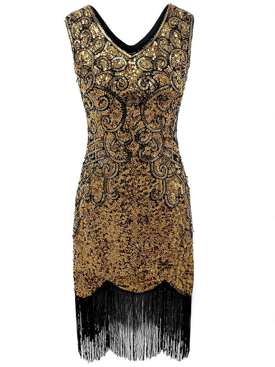 Sheath/Column V-Neck Sleeveless Short/Mini Vintage Costume Party Dresses