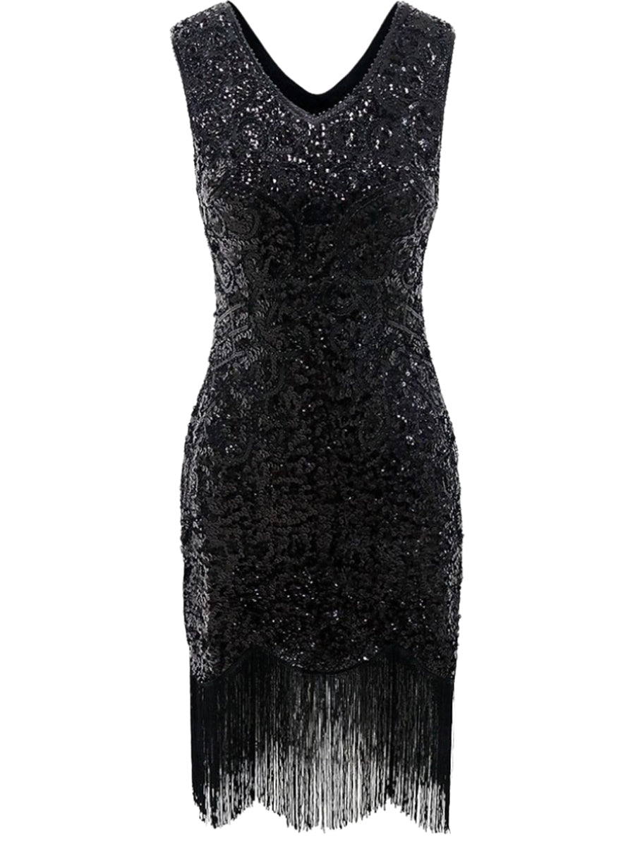 Sheath/Column V-Neck Sleeveless Short/Mini Vintage Costume Party Dresses