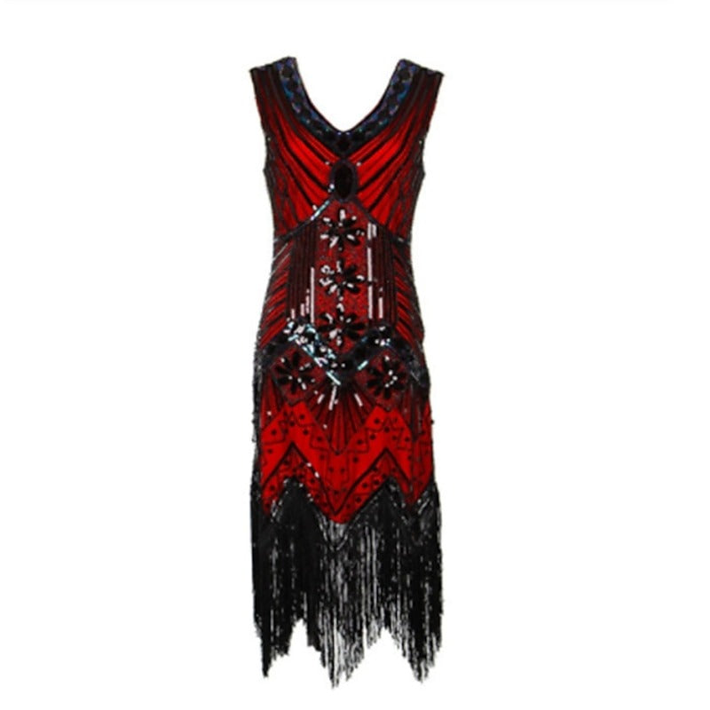 Sheath/Column V-Neck Elegant Vintage Costume Party Dresses with Wraps