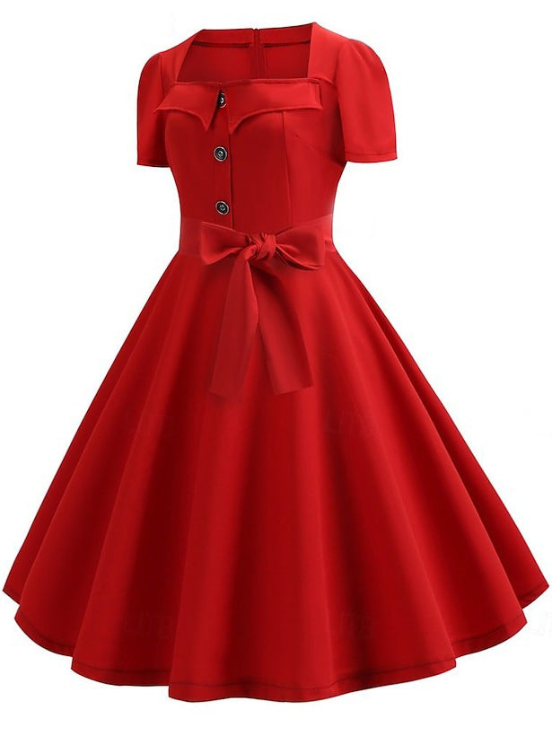 A-Line/Princess Square Neck Vintage Costume Party Dresses with Accessories Set