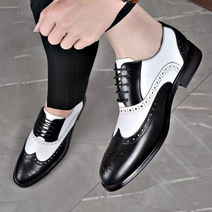 Men's Casual PU Leather Flat Heel Elegant Daily Vintage Formal Shoes