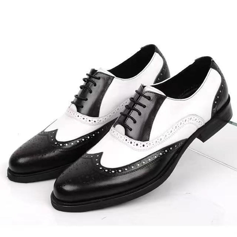 Men's Casual PU Leather Flat Heel Elegant Daily Vintage Formal Shoes