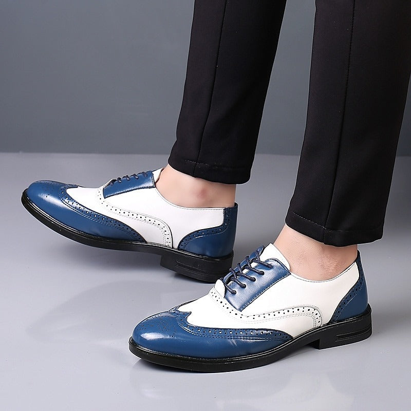 Men's Casual PU Leather Flat Heel Elegant Daily Vintage Formal Shoes