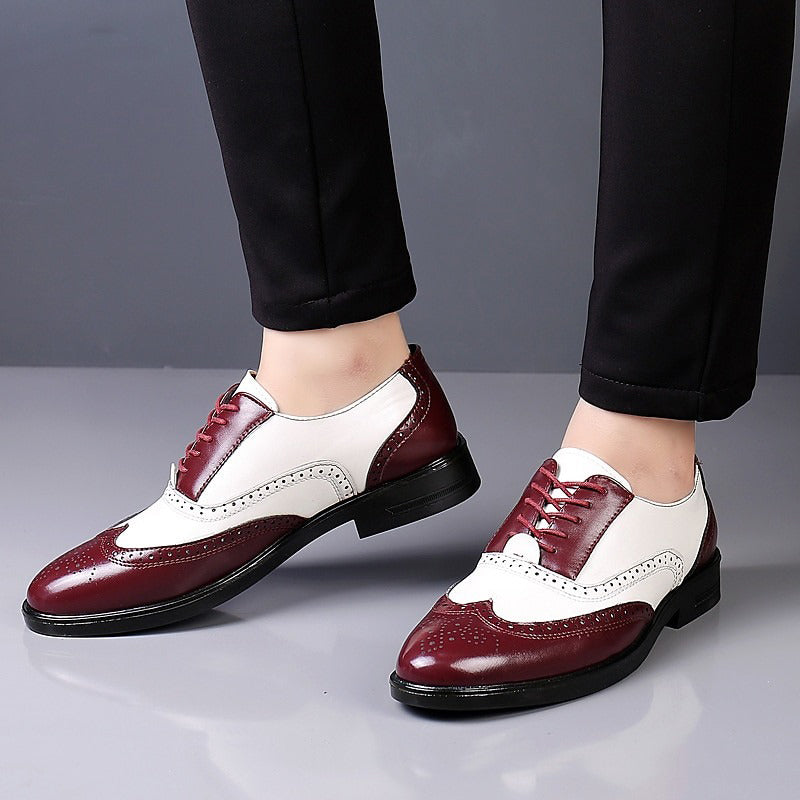Men's Casual PU Leather Flat Heel Elegant Daily Vintage Formal Shoes