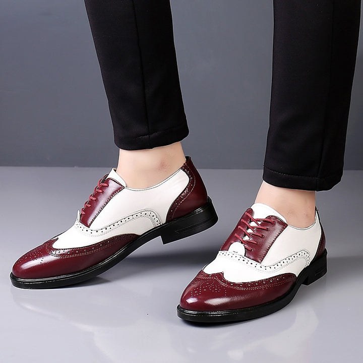 Men's Casual PU Leather Flat Heel Elegant Daily Vintage Formal Shoes