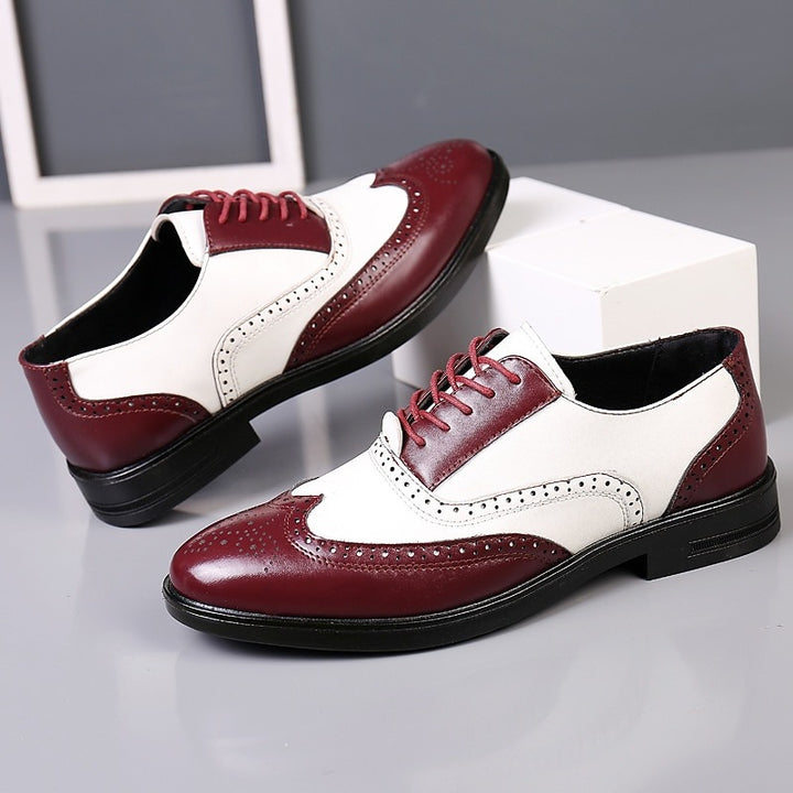 Men's Casual PU Leather Flat Heel Elegant Daily Vintage Formal Shoes