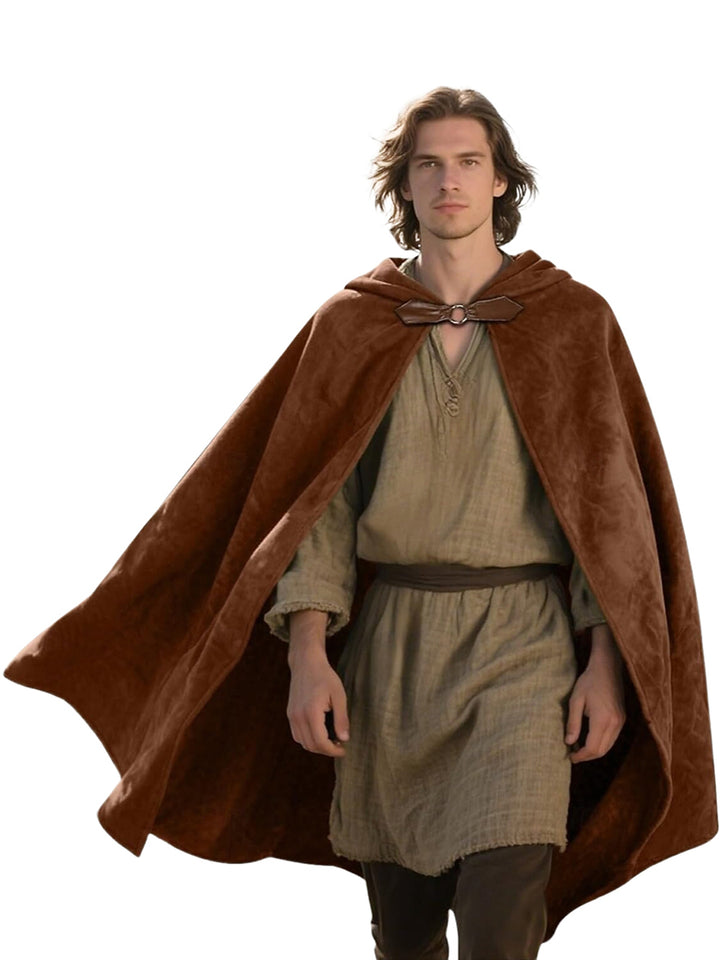 Dark Green Adults'  Medieval Vintage Hoodies Robe Normal Cloak