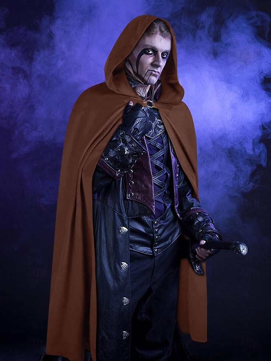 Dark Green Adults'  Medieval Vintage Hoodies Robe Normal Cloak