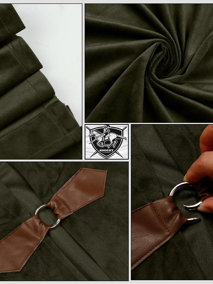 Dark Green Adults'  Medieval Vintage Hoodies Robe Normal Cloak
