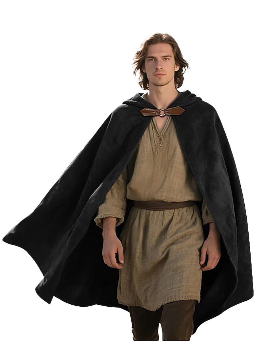 Dark Green Adults'  Medieval Vintage Hoodies Robe Normal Cloak
