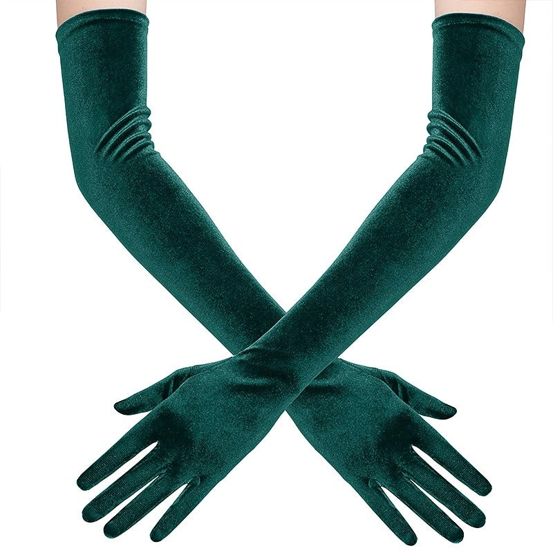 1920s Women's Retro Velvet Solid Colored Elegant Opera Party Gloves