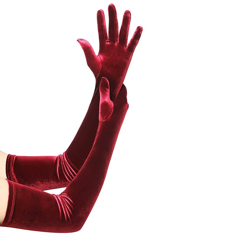 1920s Women's Retro Velvet Solid Colored Elegant Opera Party Gloves