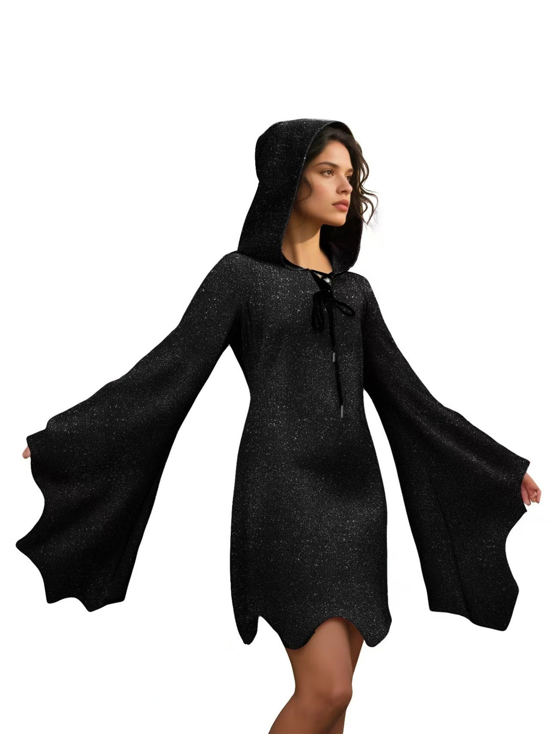 medieval mini dress Sheath/Column Medieval Vintage Long Sleeves Short/Mini Dresses, Black / S
