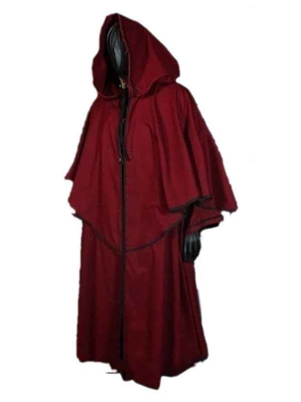 Blue Adults' Medieval Vintage Evening Hooded Cloak Shawls Normal Cloak