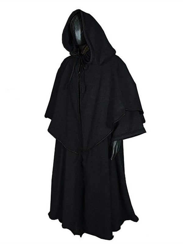 Blue Adults' Medieval Vintage Evening Hooded Cloak Shawls Normal Cloak