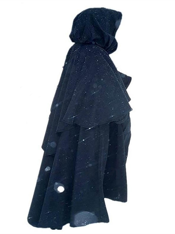 Blue Adults' Medieval Vintage Evening Hooded Cloak Shawls Normal Cloak