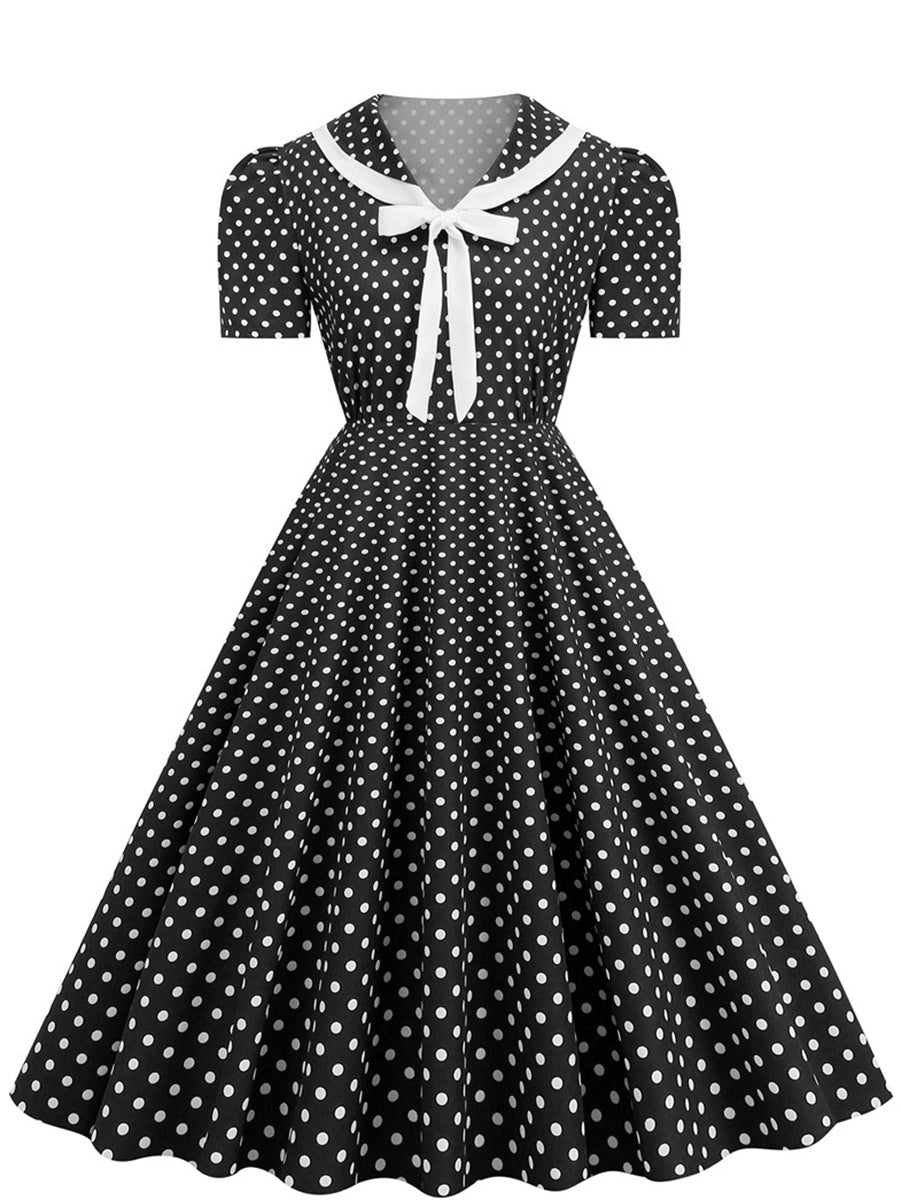 A-Line/Princess V-Neck Short Sleeves Vintage Costume Dresses with Bows